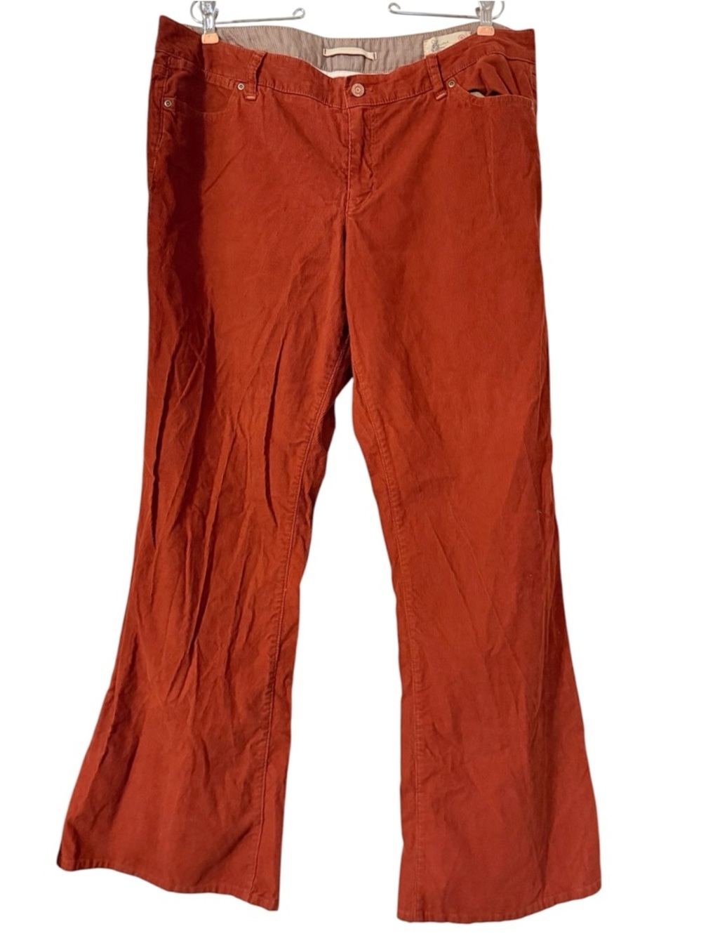 GAP Limited Edition Low Rise Flare Corduroy Pants in Rust Sz 16 Y2K Grunge Chic